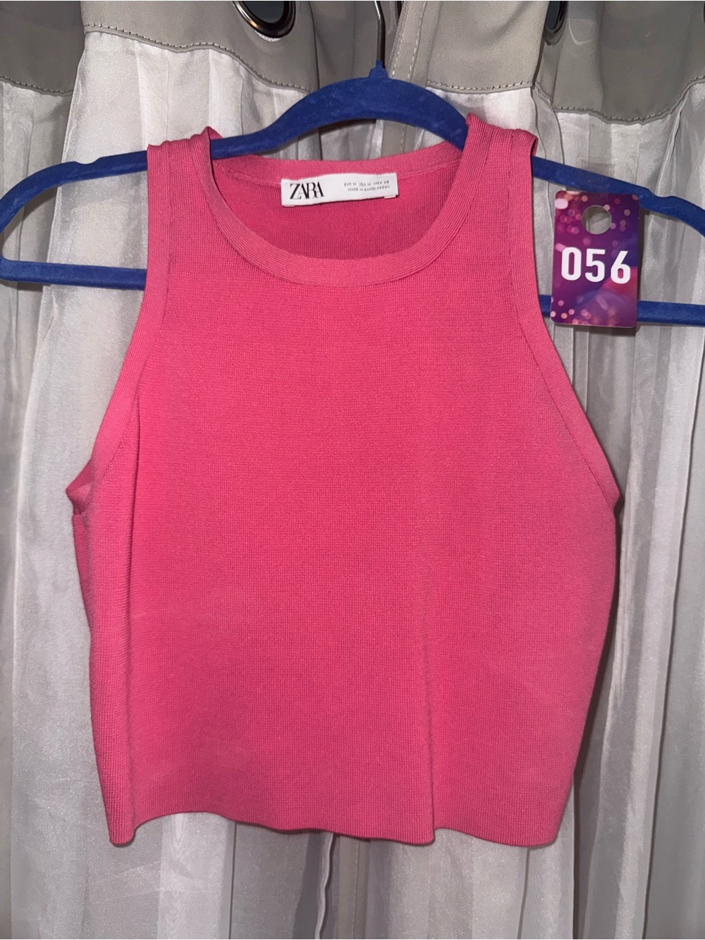 Zara Hot Pink Ribbed Tank